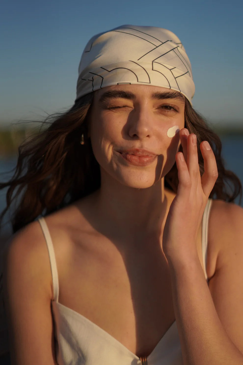 Satin scarf with CICI COCO print