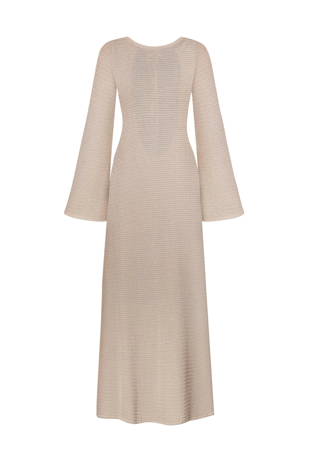 Semi-sheer crochet dress beige