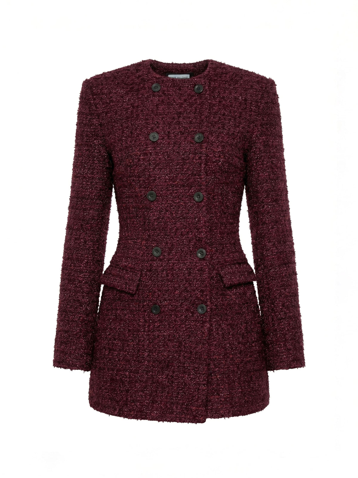 Burgundy tweed blazer dress