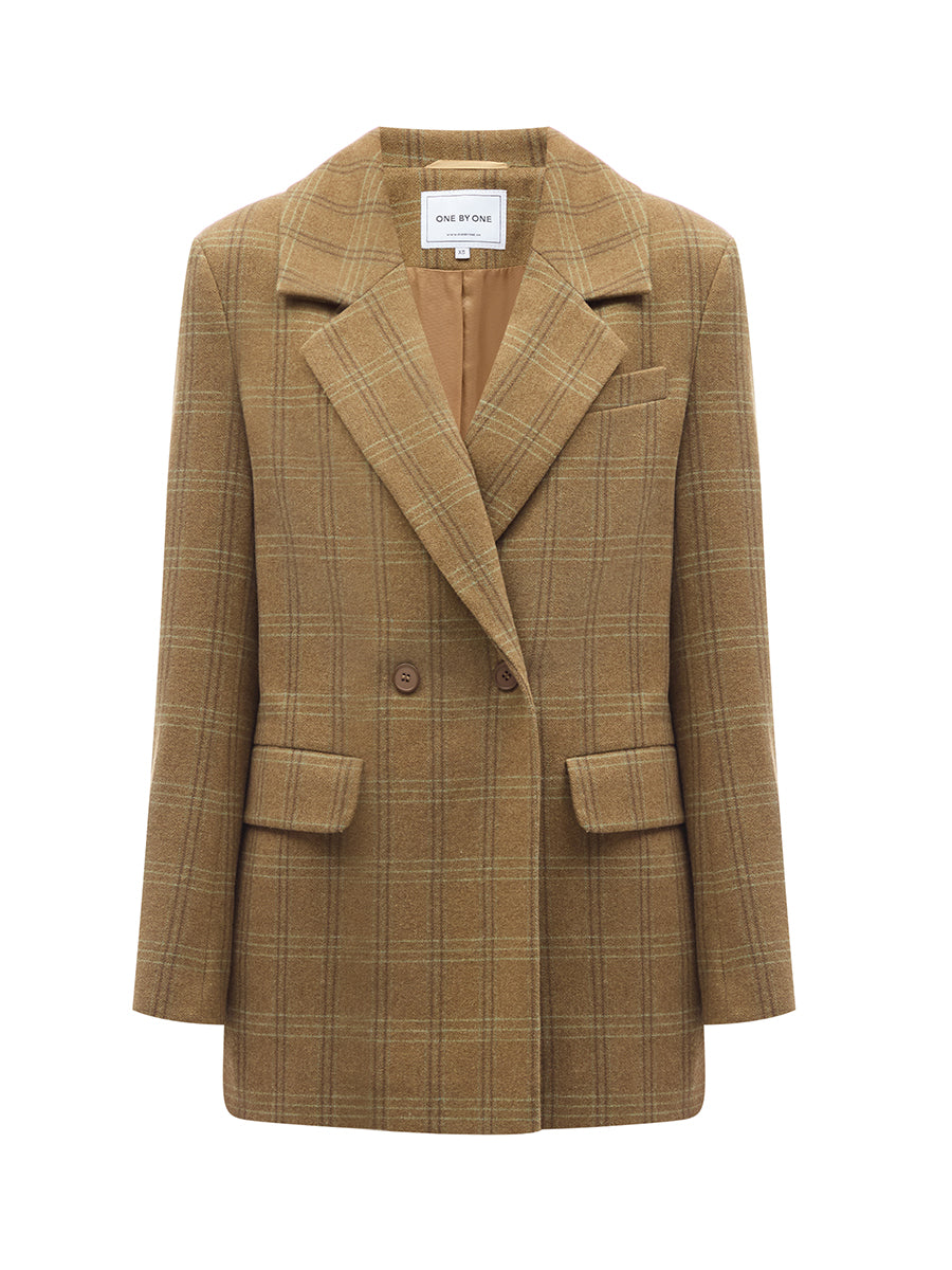 Brown plaid coat