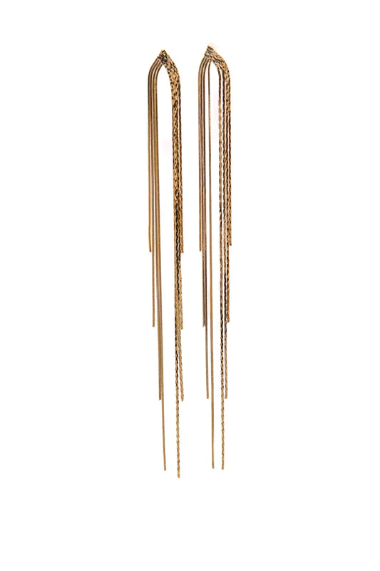 Gold long earrings