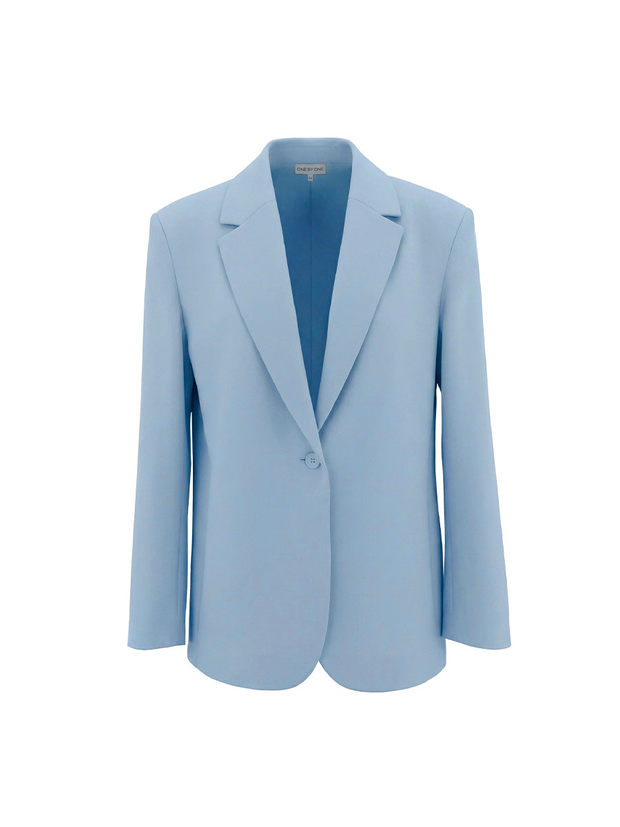 Straight single-breasted jacket in light blue