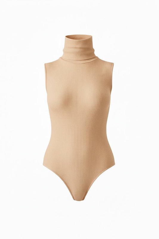 KNITTED BODYSUIT WITH HIGH NECK