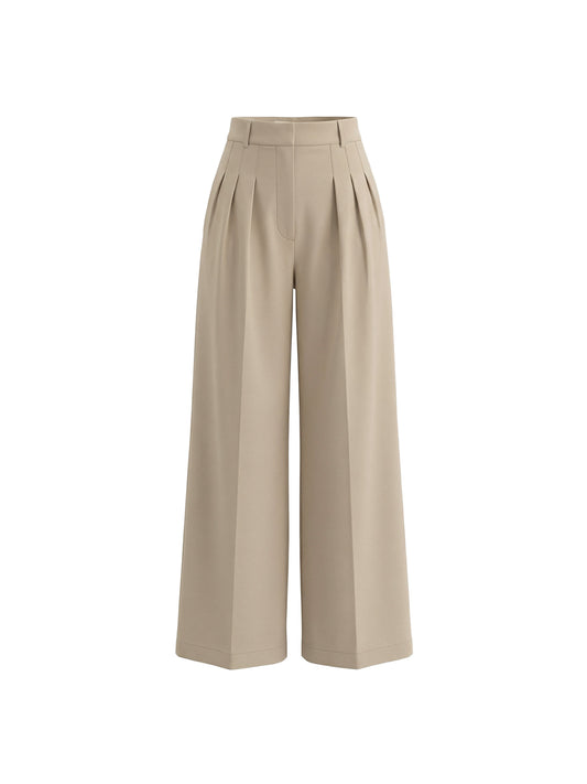 Beige palazzo pants with pleats
