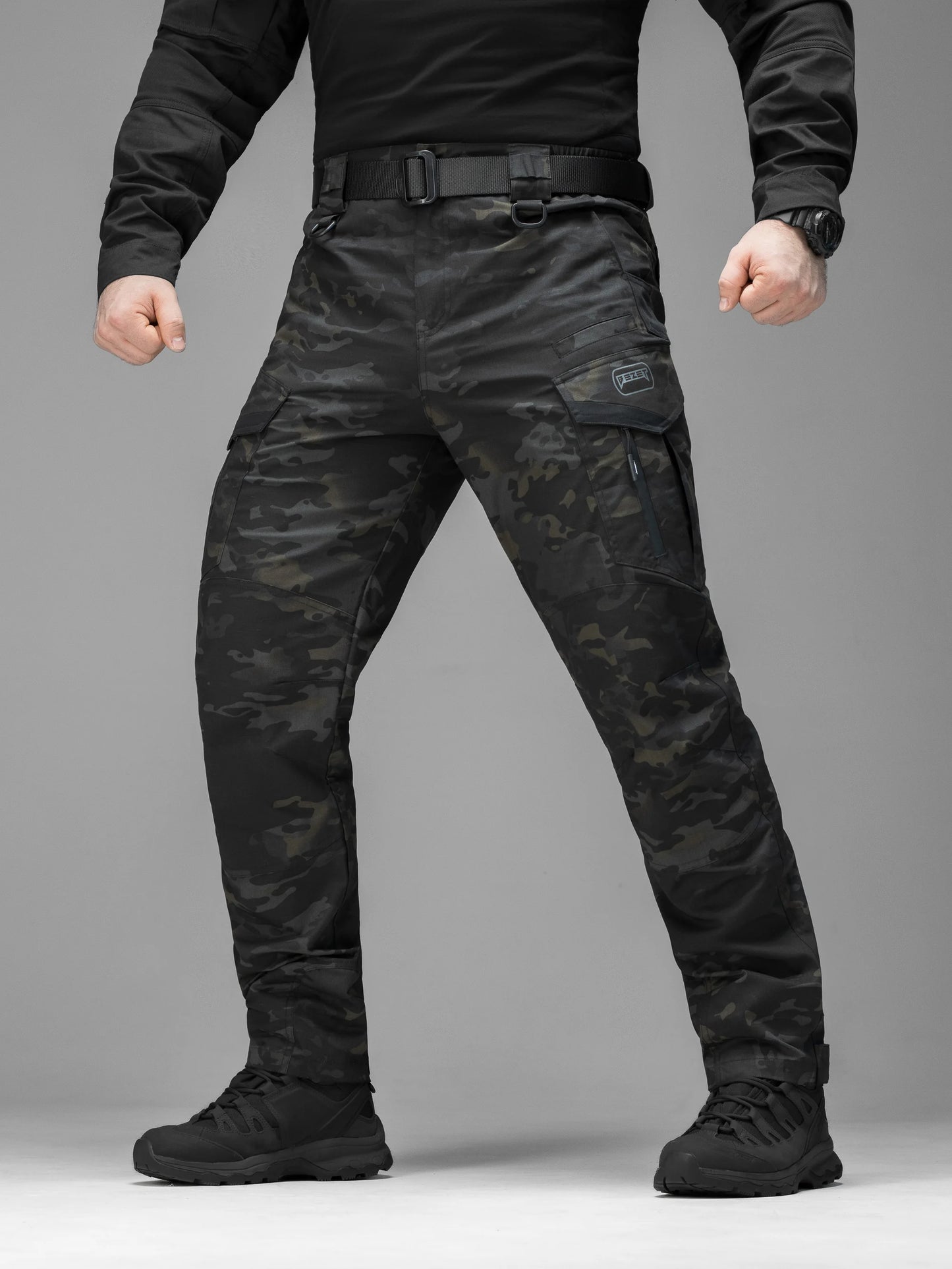 BEZET Onyx tactical cargo pants black multicam