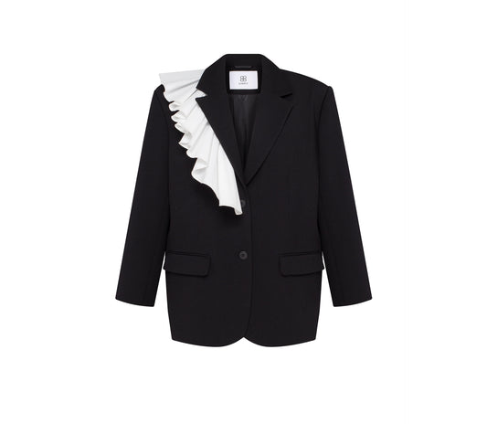 JACKET WITH COTTON RUFFLE RED