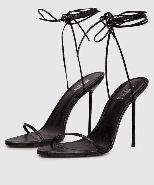 These black lace-up sandal