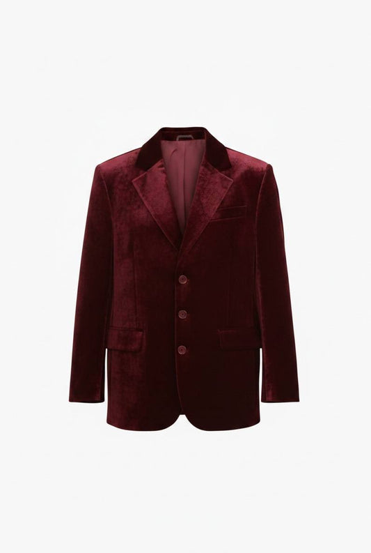 Burgundy velour blazer