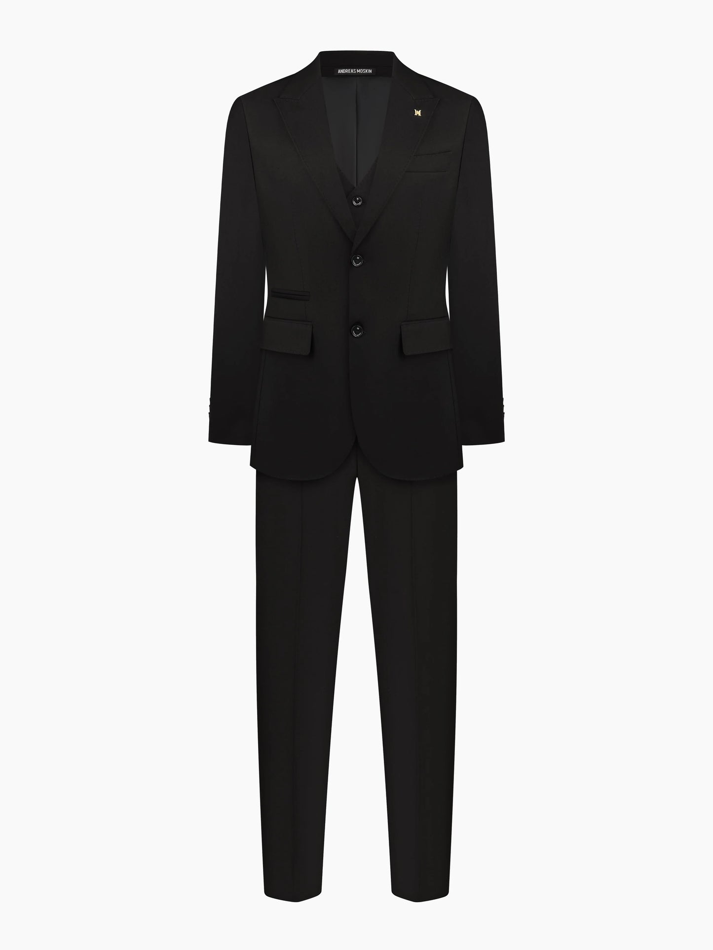 Men's single-breasted suit, black
