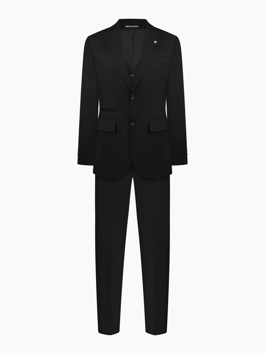 Men's single-breasted suit, black