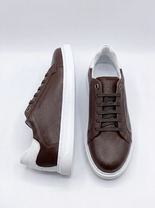 Elegant brown leather sneakers Andreas Moskin