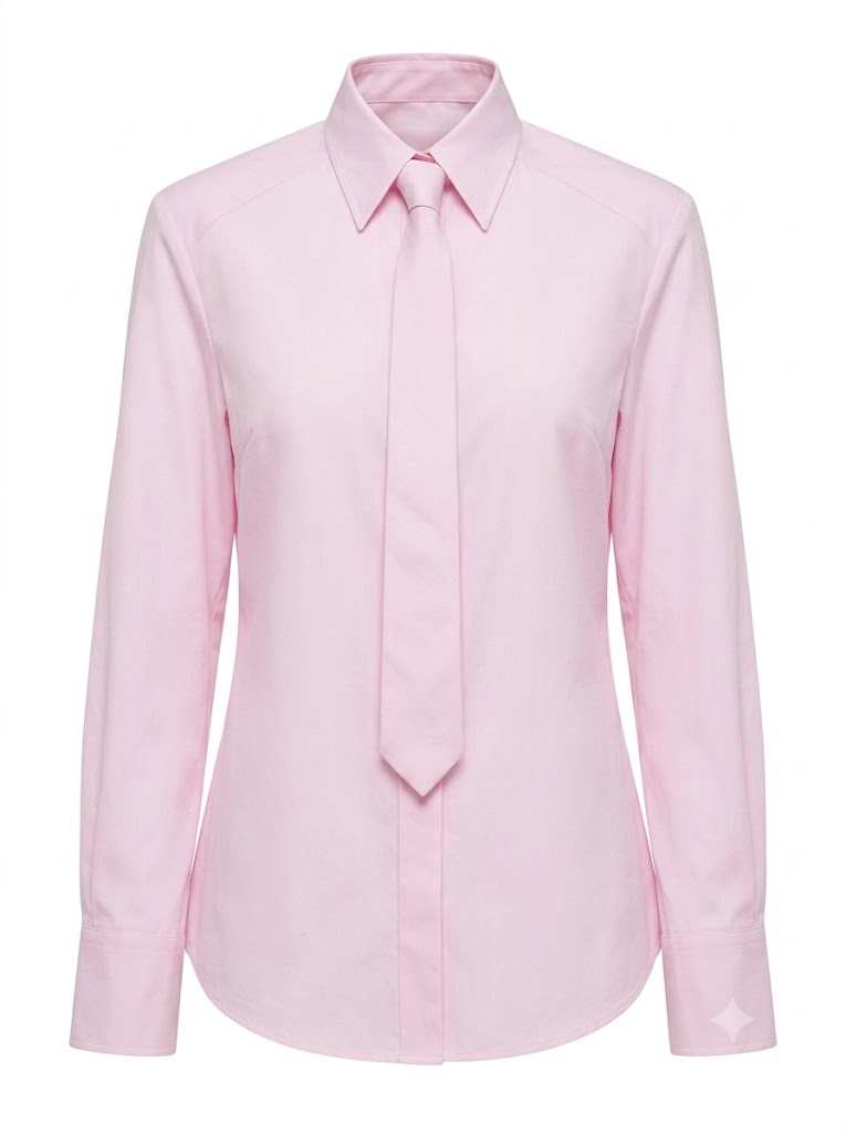 Pink shirt with tie