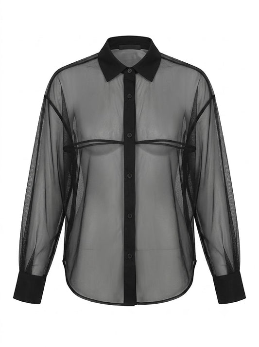 Black silk shirt