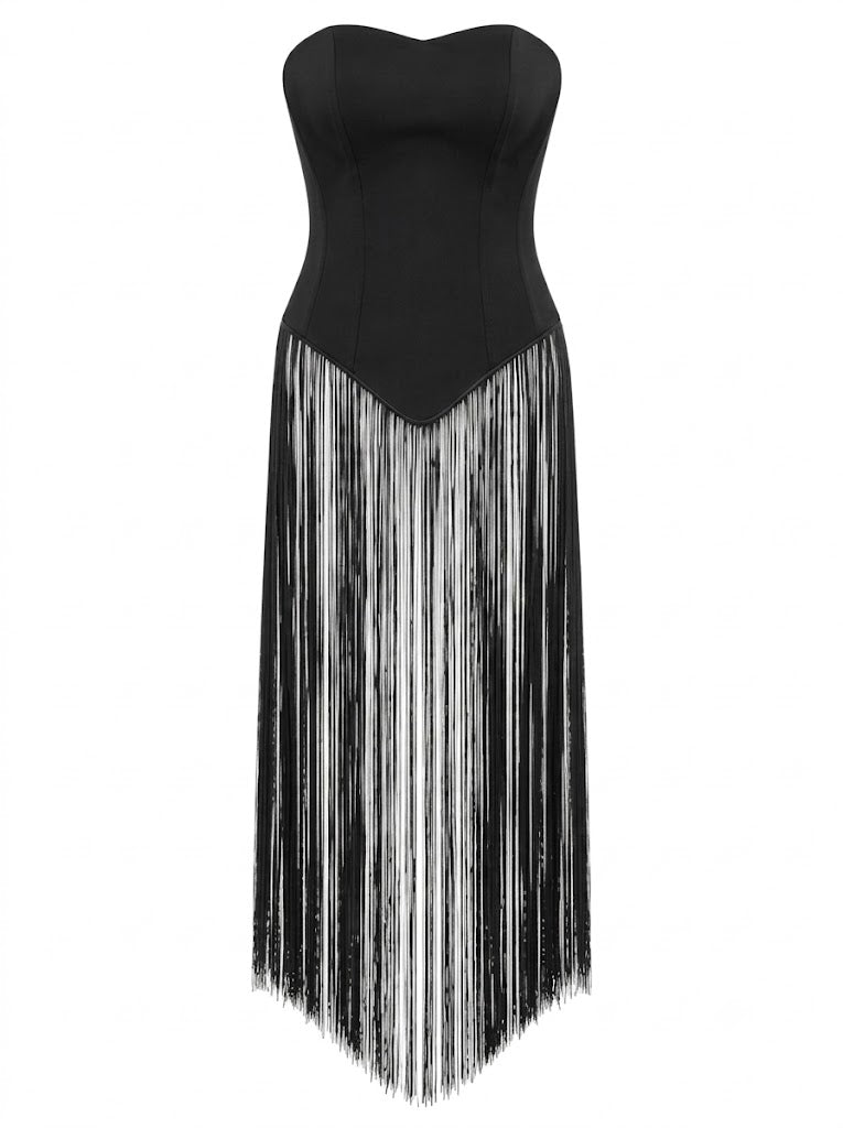 Black fringe top