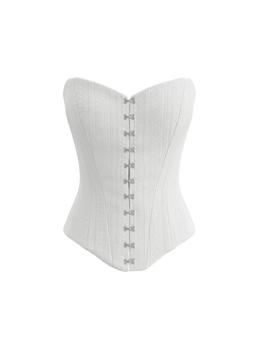 White corset with embroidery