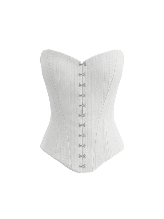 White corset with embroidery