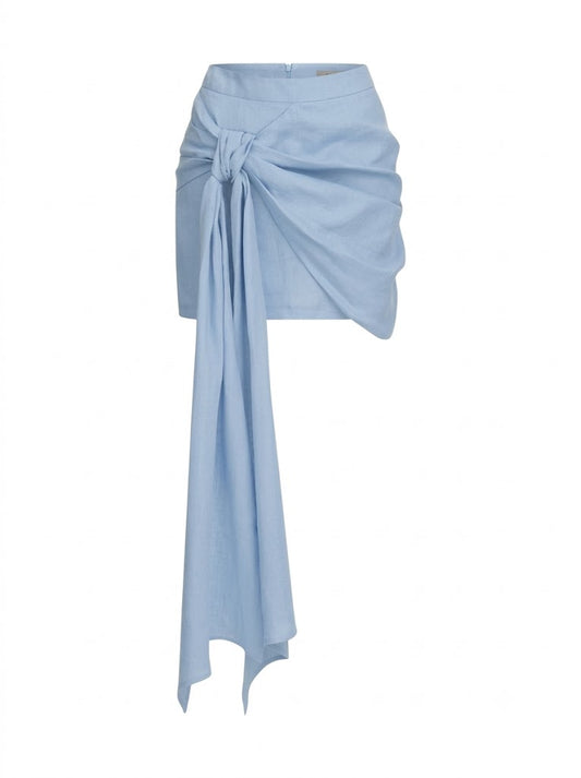 Blue linen Knot skirt