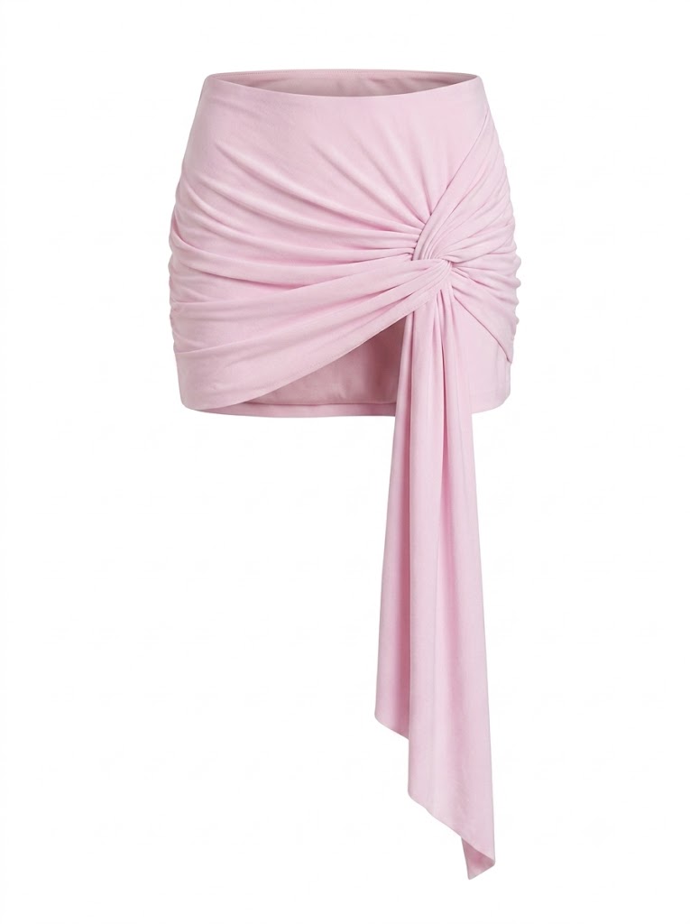 Pink skirt with a knot detail