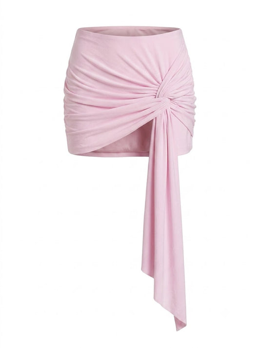 Pink skirt with a knot detail
