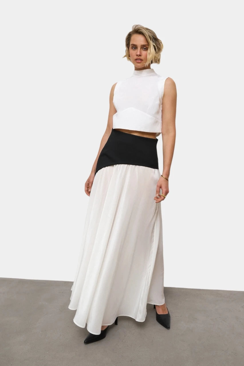 Black and white peplum skirt