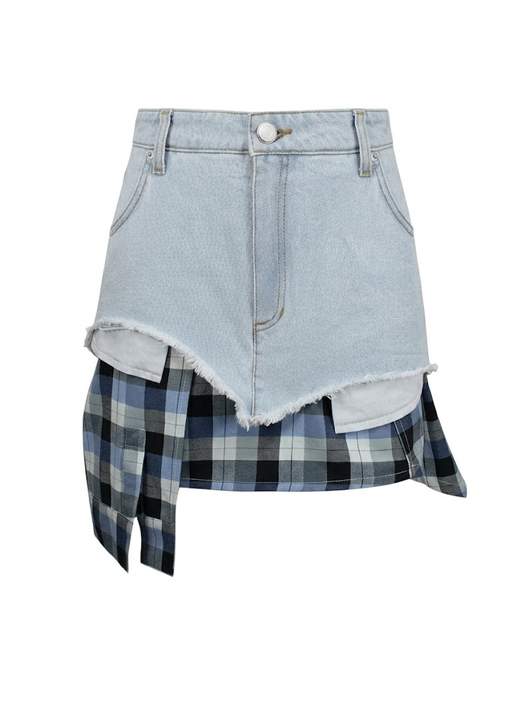 Rio light blue denim skort