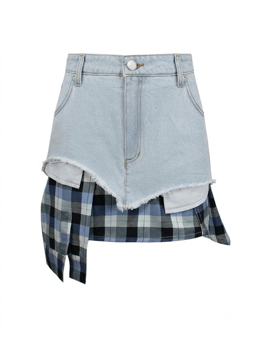 Rio light blue denim skort