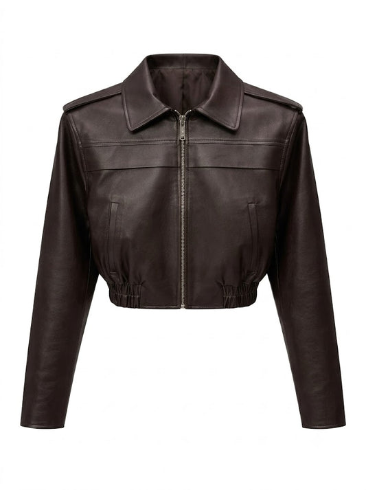 Laila dark brown leather jacket