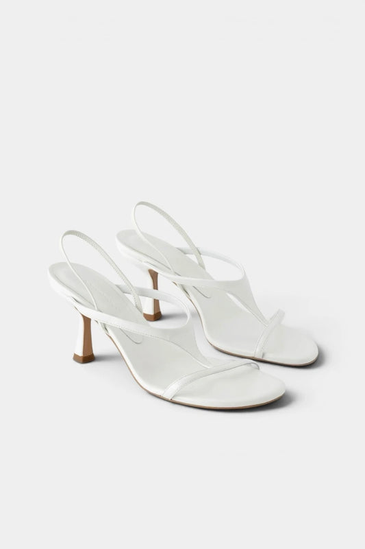 Brianna white leather sandals