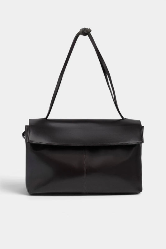Dark chocolate leather bag