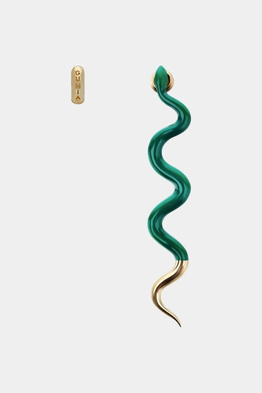 Green "Snake" single earring
