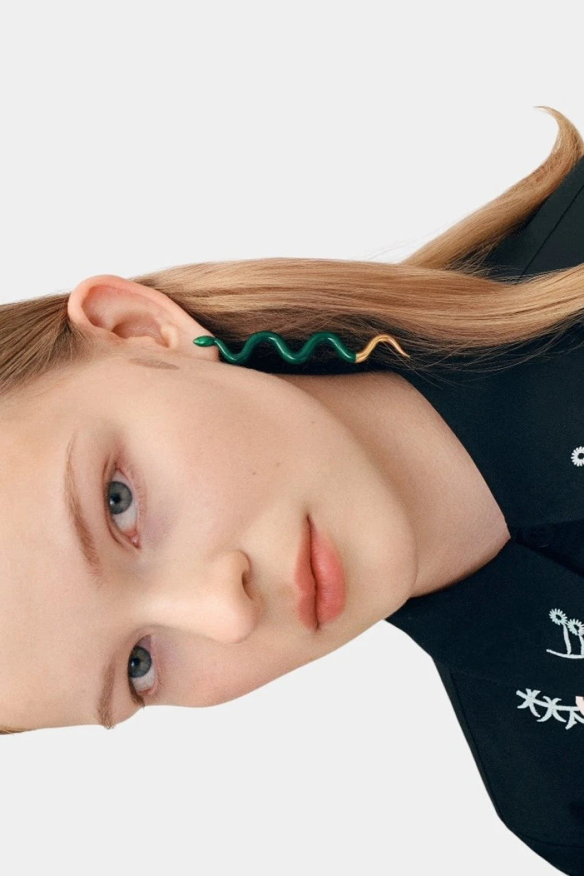 Green "Snake" single earring