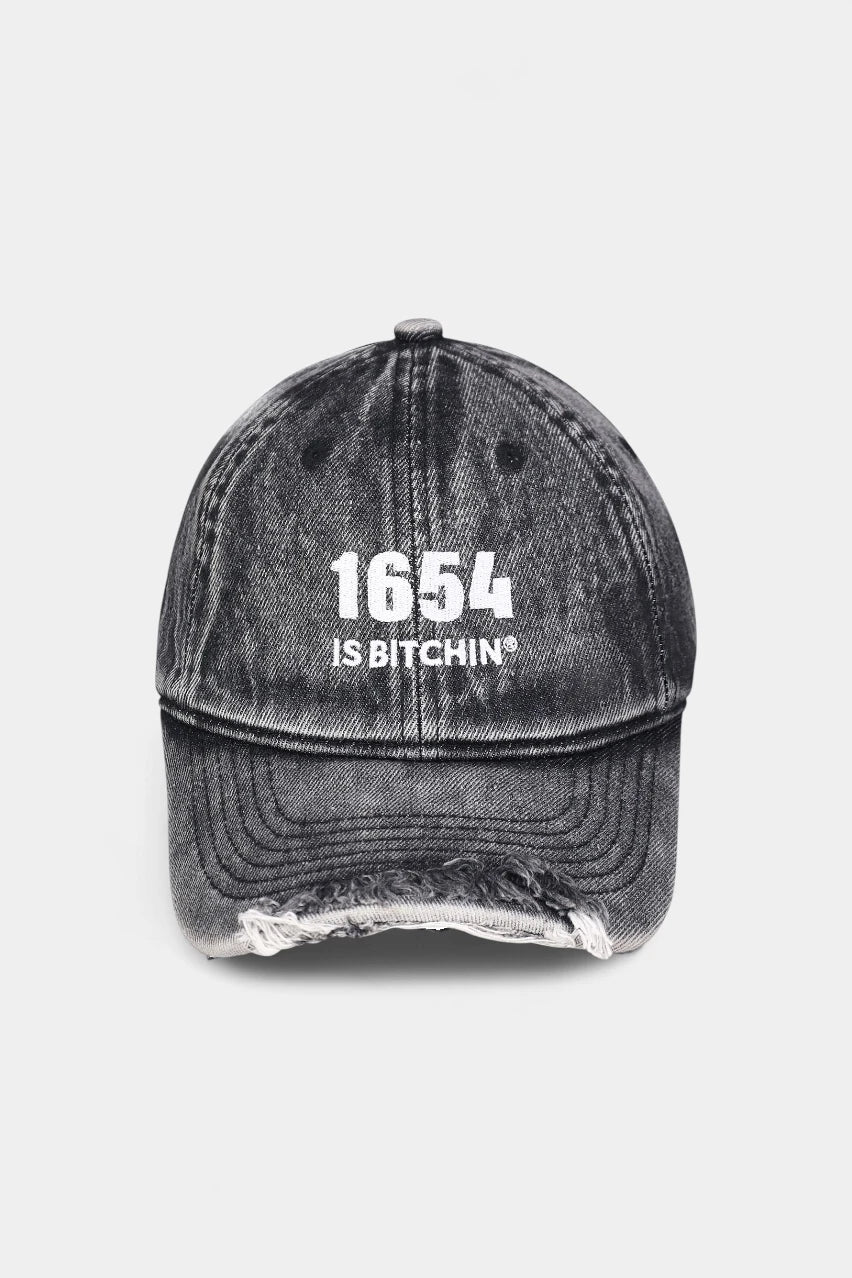 Black denim cap 1654