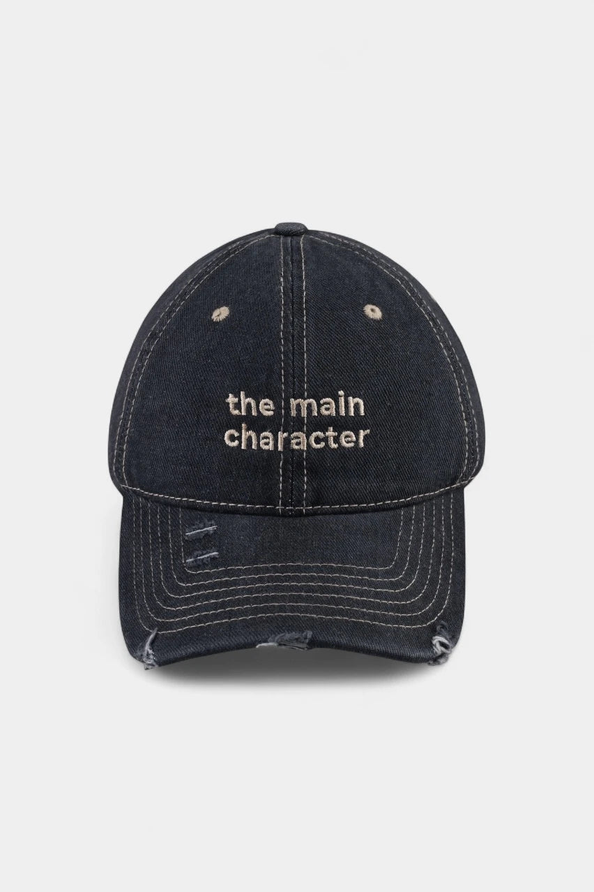 The Main Character black denim cap