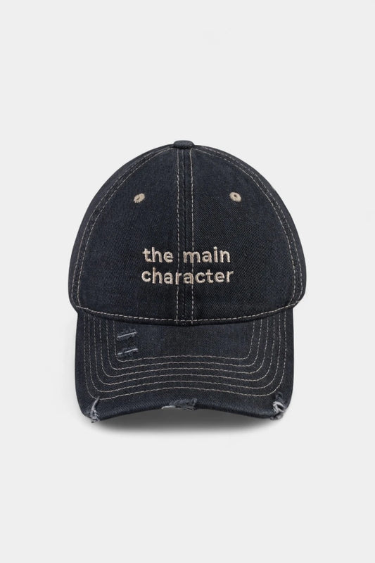 The Main Character black denim cap