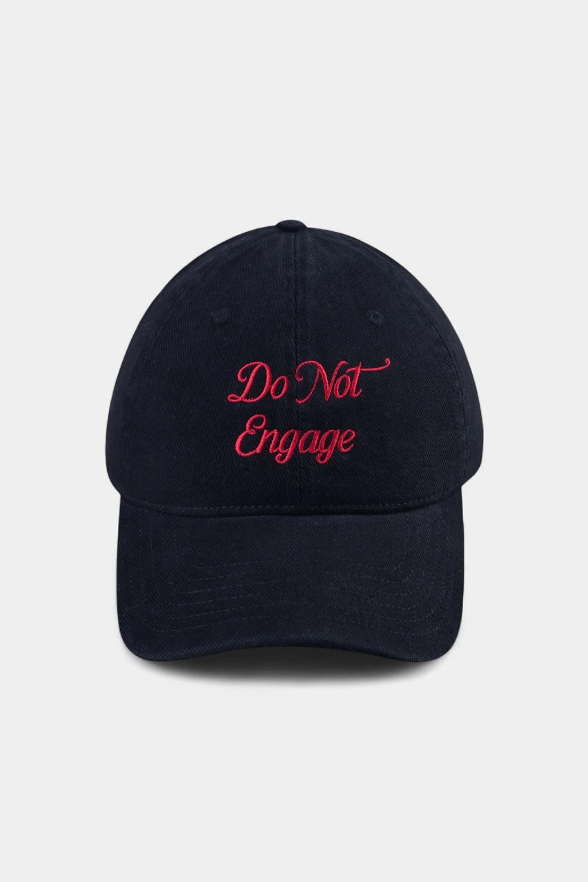 Black Do Not Engage denim cap
