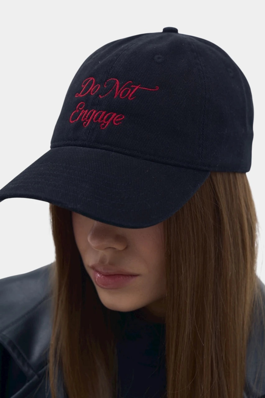 Black Do Not Engage denim cap
