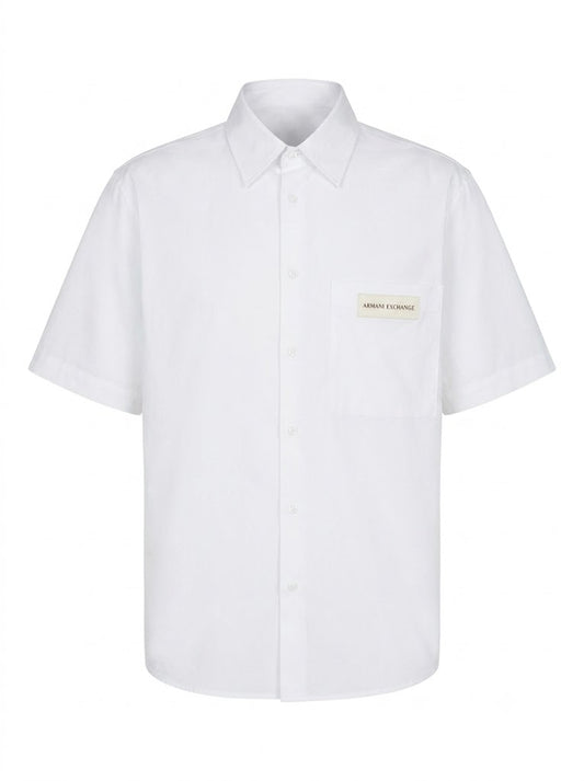 White short-sleeved cotton shirt