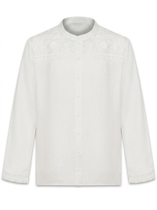 "Siye" white shirt with a light-colored pattern