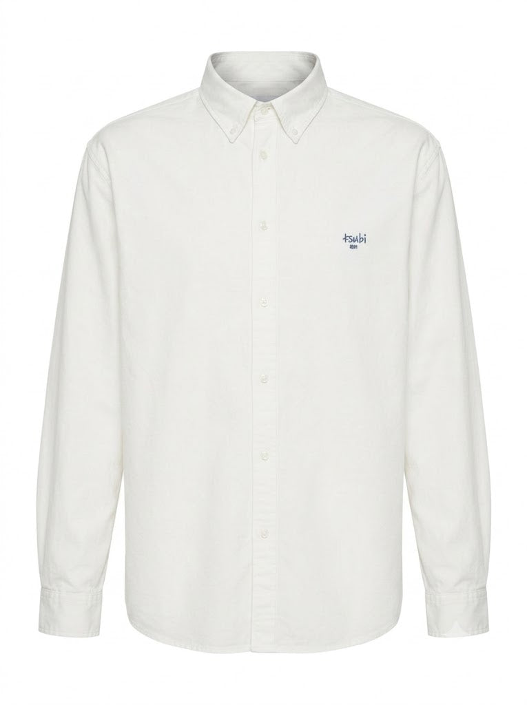 Ksignature Button-Down Long-Sleeve Shirt (Cream/White)