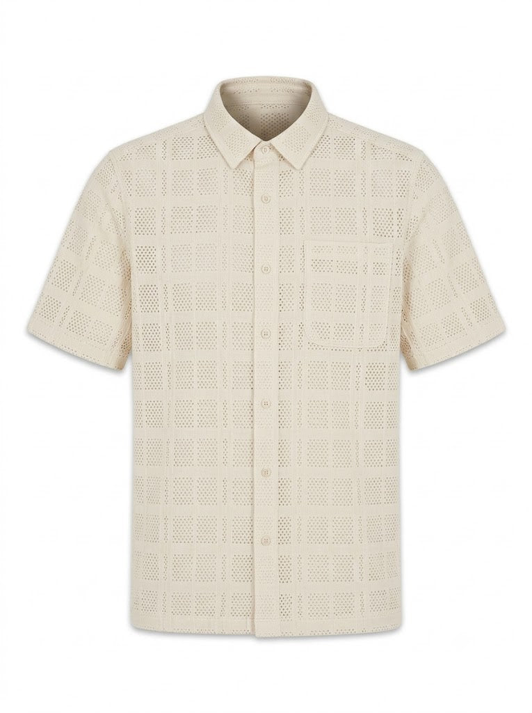 Charlie short-sleeved milk-colored shirt