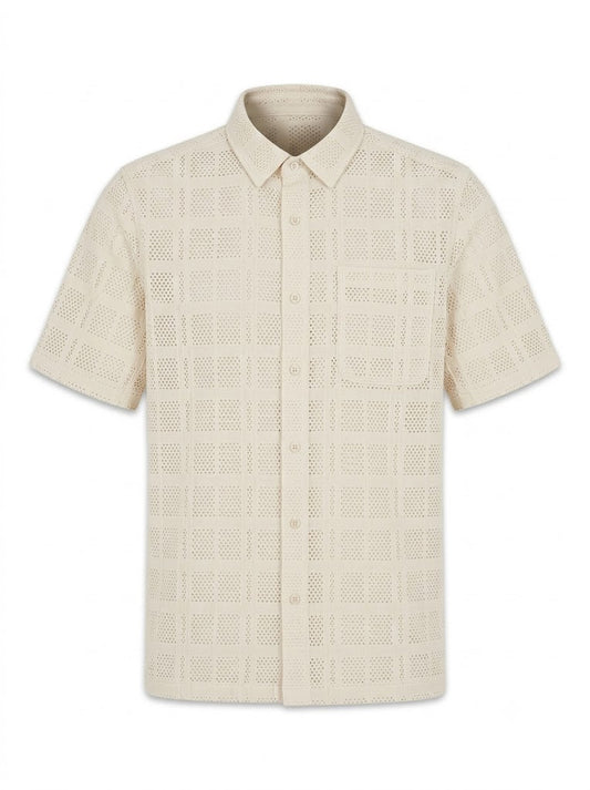 Charlie short-sleeved milk-colored shirt
