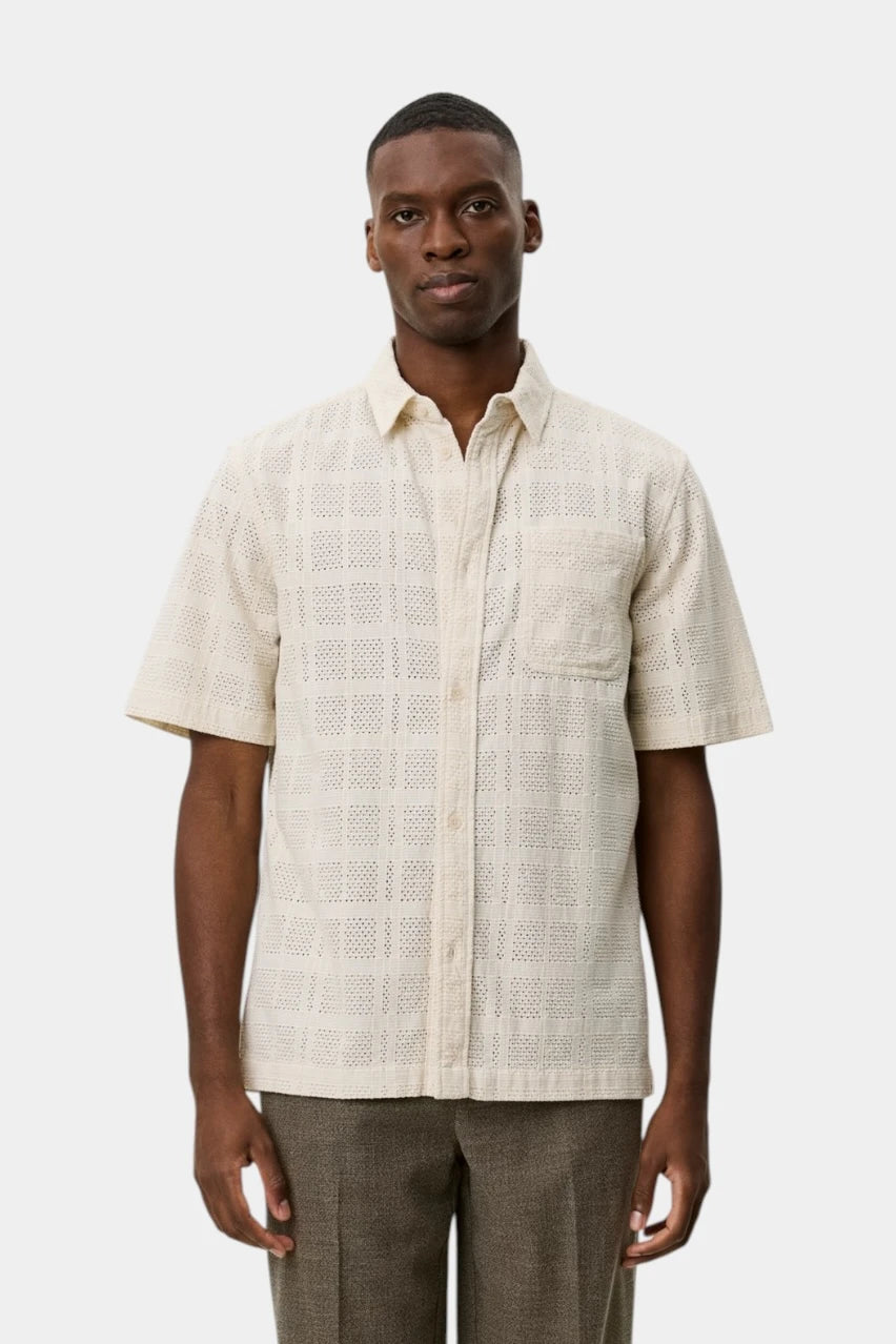 Charlie short-sleeved milk-colored shirt
