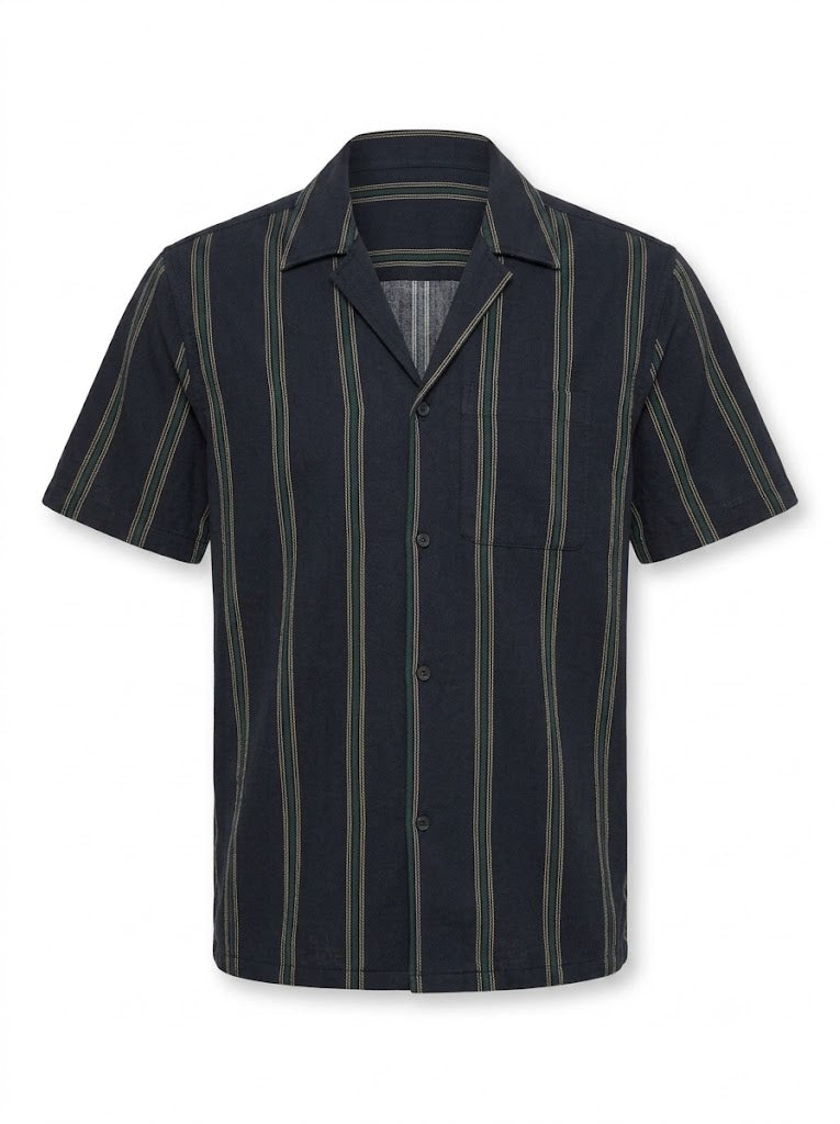 Lawson dark blue striped short-sleeve shirt