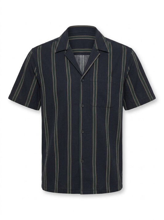 Lawson dark blue striped short-sleeve shirt