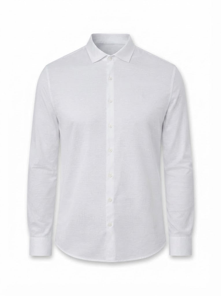 White mercerized cotton shirt