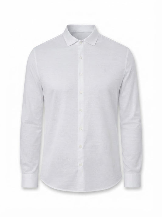 White mercerized cotton shirt