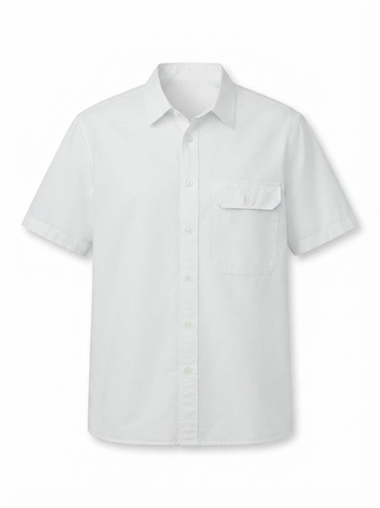 White short-sleeved shirt