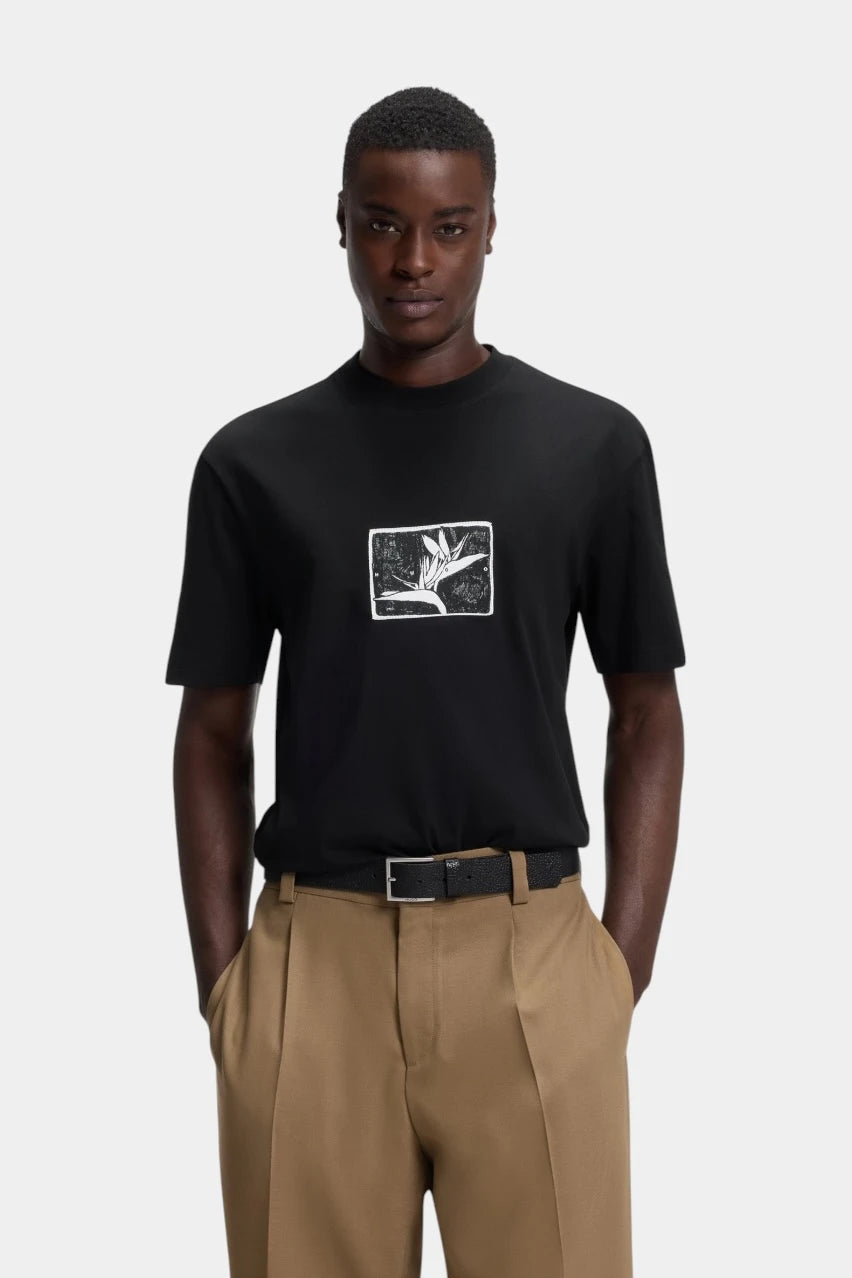 Darise black loose-fit T-shirt