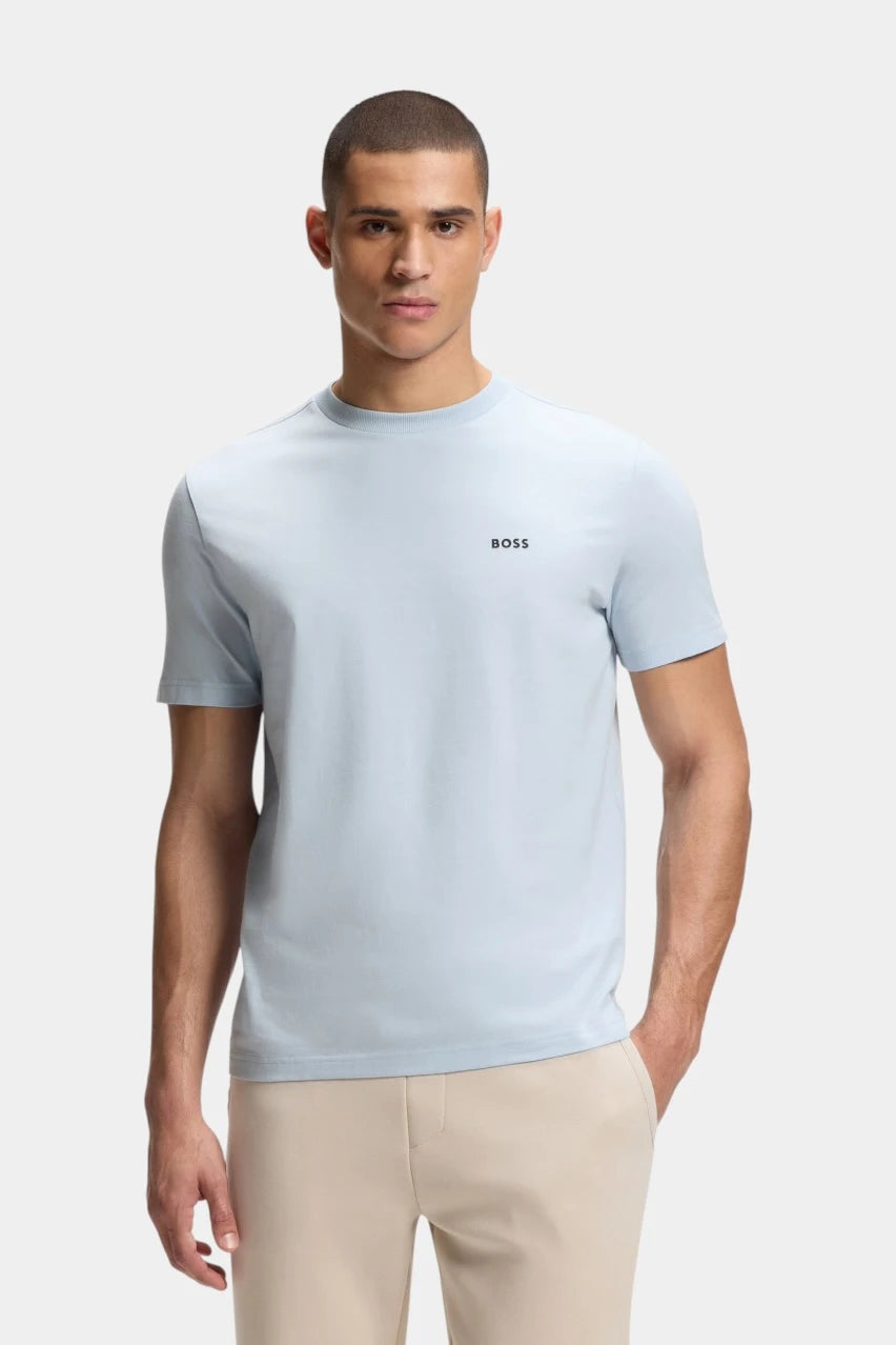 Light blue stretch cotton T-shirt