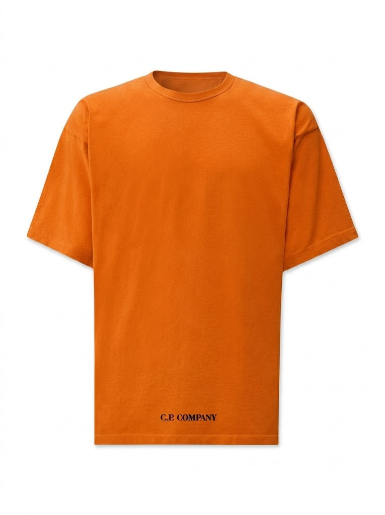 Orange cotton jersey T-shirt 1020